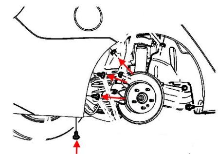Schéma de fixation du garde-boue arrière Chevrolet Malibu (après 2008)