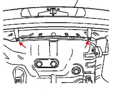 схема крепления заднего бампера Chevrolet Metro (1995-2001)