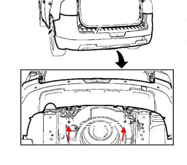 Schéma de montage du pare-chocs arrière Chevrolet Orlando