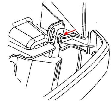 Diagrama de montaje del parachoques delantero de Chevrolet Silverado (1999-2006)