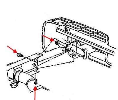 Schema montaggio paraurti posteriore Chevrolet Silverado (1999-2006)