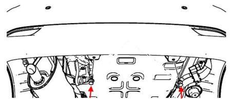 esquema de montaje del parachoques trasero para Chevrolet Spark (Matiz) / Daewoo Matiz (después de 2010)