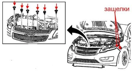 Chevrolet Volt Frontstoßstange Montageplan