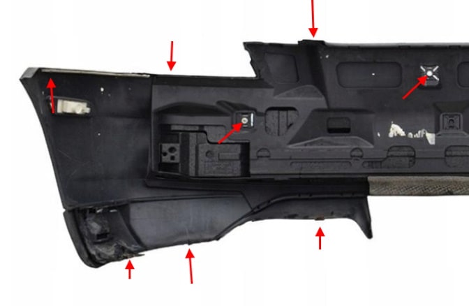 rear bumper attachment points Chrysler Crossfire (2003-2008)