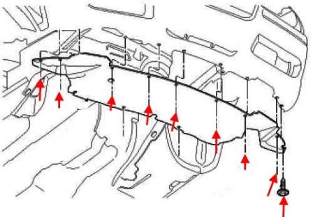 Schéma de montage du pare-chocs avant Chrysler 300 C (2004-2011)