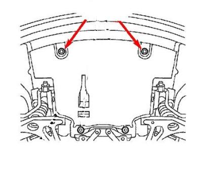 the scheme of fastening of the front bumper Chrysler Crossfire