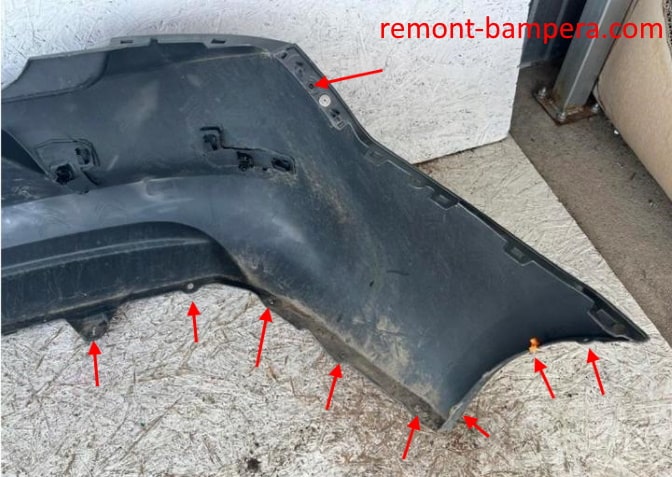 rear bumper attachment points Citroen C-Elysee (2012-2023)