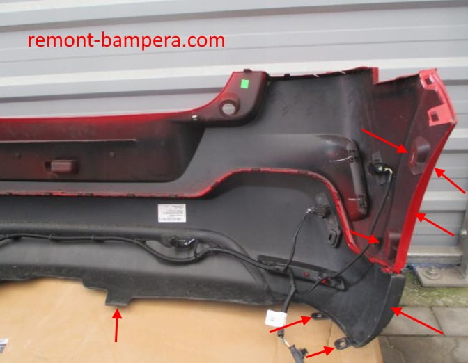 rear bumper attachment points Citroen C4 Cactus I (2014-2023)