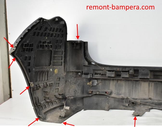 Citroen C6 rear bumper attachment points