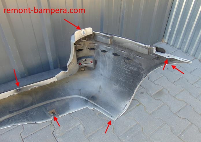 rear bumper attachment points Citroen C8 (2002-2014)
