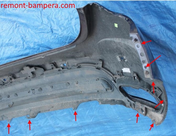 rear bumper attachment points Citroen DS4 (2010-2018)