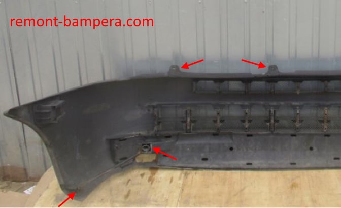 attachment points of the front bumper Citroen Jumper I (1994-2006)