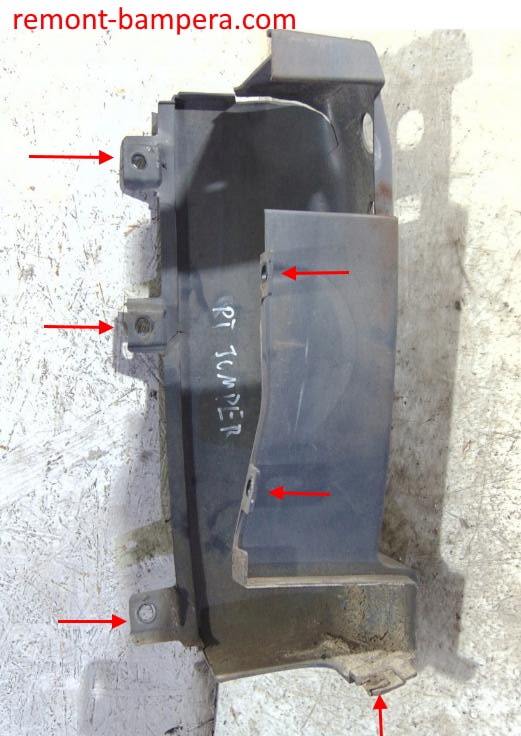 места крепления заднего бампера Citroen Jumper (2006-2023)