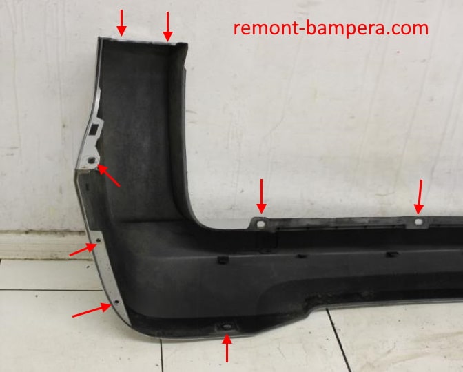 rear bumper attachment points Citroen Nemo (2007-2017)