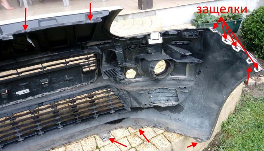 the attachment of the front bumper for Citroen C3 Picasso