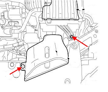 Diagrama de montaje del parachoques delantero del Dodge Avenger (2007-2014)