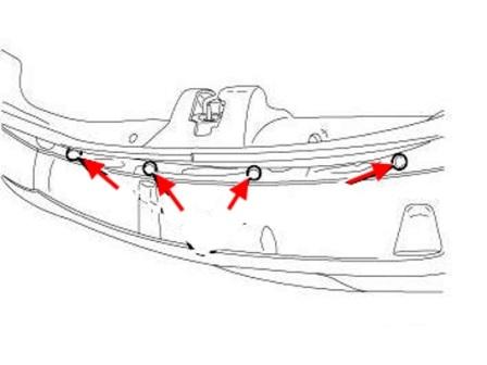 diagram of rear bumper Dodge Avenger (2007-2014)