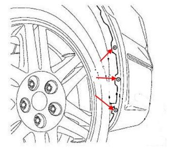 Schéma de montage du garde-boue arrière Dodge Charger (depuis 2005)