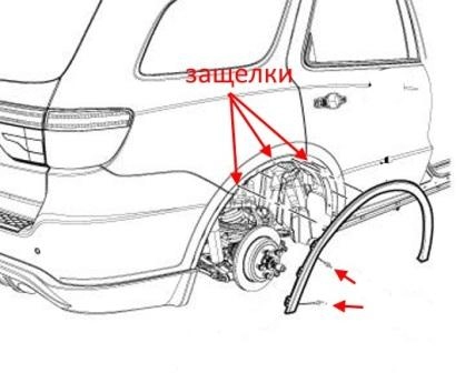 diagram of rear bumper Dodge Durango (after 2011)