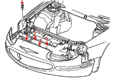Montageplan für die vordere Stoßstange Dodge Intrepid