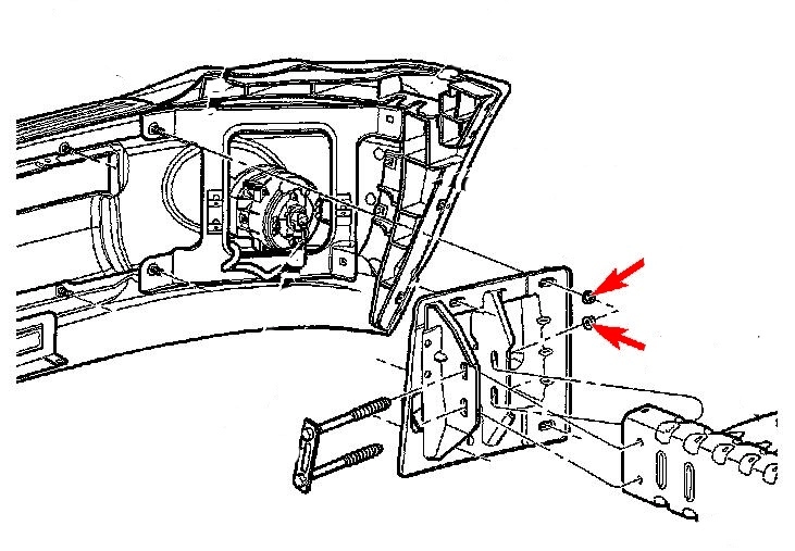 Montageplan für vordere Stoßstange Dodge Ram (1998-2008)