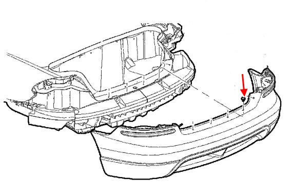 схема крепления заднего бампера Dodge Viper (2003-2010)