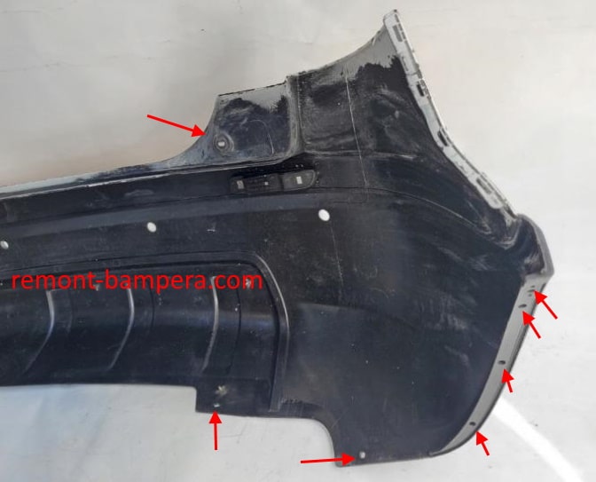 rear bumper attachment points Fiat Sedici (2005-2014)