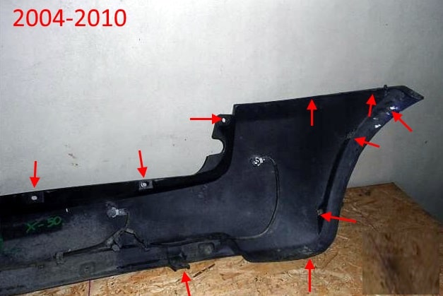 Befestigungspunkte für die hintere Stoßstange Fiat Multipla 2004-2014