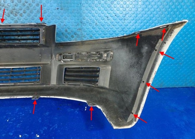 The attachment of the front bumper Fiat Stilo