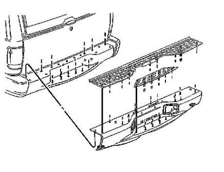 Diagrama de montaje del parachoques trasero GMC Jimmy 
