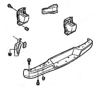 Schema montaggio paraurti posteriore GMC Savana (dopo il 2003)