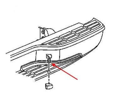 Rear bumper mounting diagram for GMC Sierra (1999-2007)