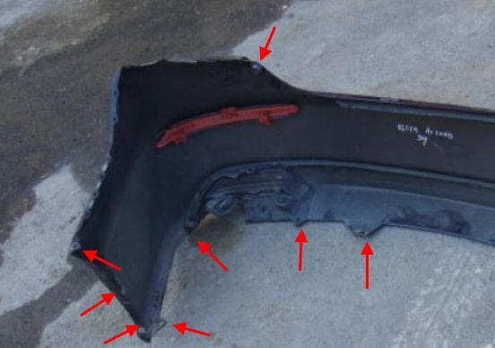 rear bumper attachment points Honda Accord 10 (2017+)