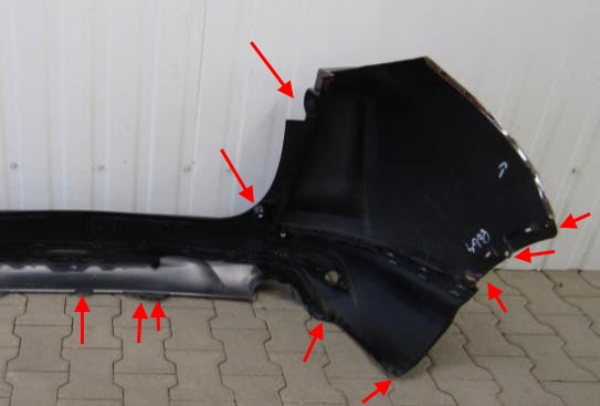 points de fixation du pare-chocs arrière Honda CR-V 5 (2016+)