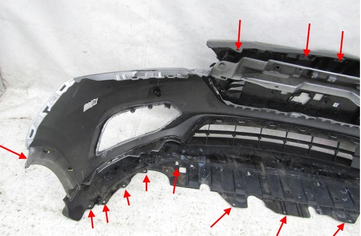 Puntos de fijación del parachoques delantero Honda HR-V (2015+)