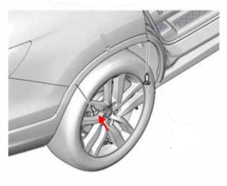 Esquema de montaje para la moldura trasera Honda Pilot (2016-2021)
