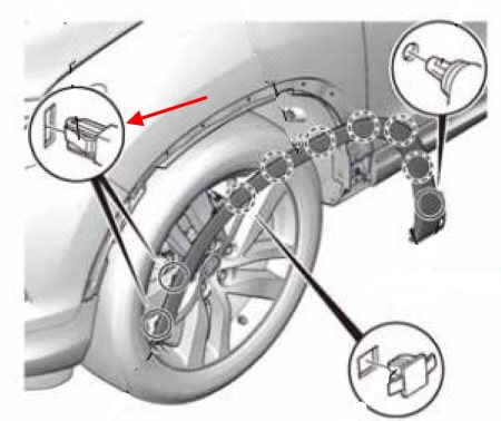 Schéma de montage du moulage avant Honda Pilot (2016-2021)