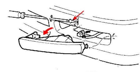 esquema de montaje del parachoques delantero Honda Accord 5 (1993-1998)