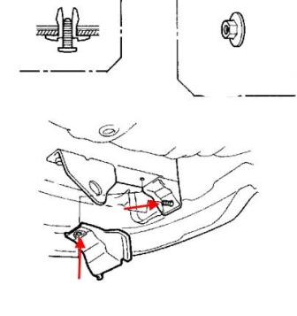 diagrama de montaje del parachoques trasero Honda Accord 5 (1993-1998)