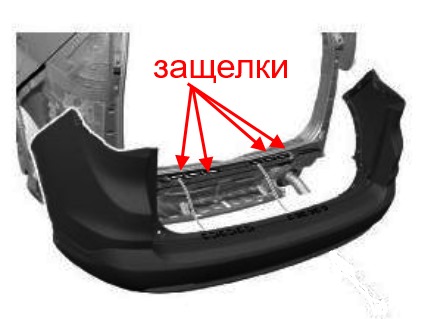 diagrama de montaje del parachoques trasero Honda CR-V 4 (2012-2016)