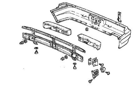 Montageschema für die hintere Stoßstange Honda CR-X (1987-1992)