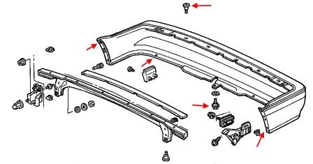 diagram of rear bumper Honda Concerto
