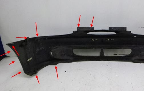 front bumper attachment points Hyundai Accent X3 (1994-1999)