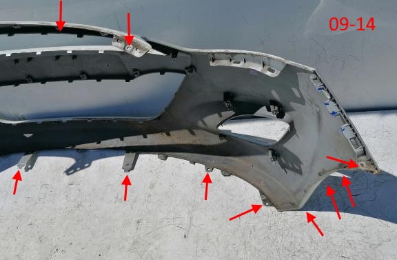 points de fixation du pare-chocs avant Hyundai i10 (2007-2014)