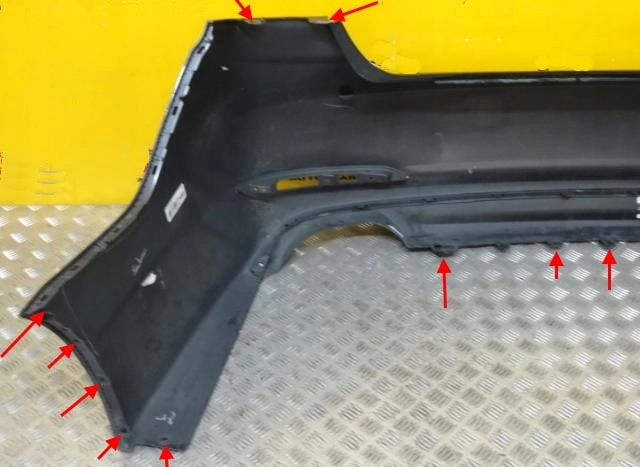 rear bumper attachment points Hyundai Sonata (LF) (2014-2020)