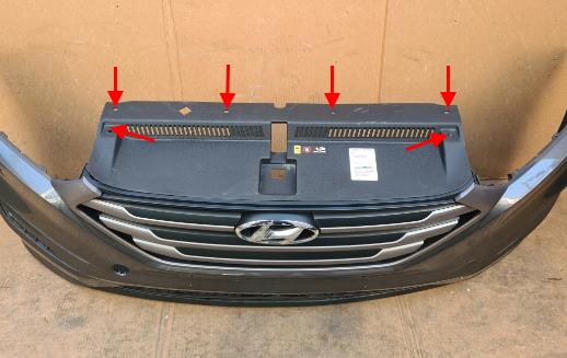места крепления переднего бампера Hyundai Tucson TL (2015+)