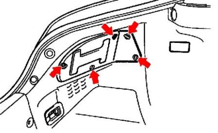 schéma de montage du pare-chocs arrière Hyundai Coupé (Tiburon) (2002-2008)
