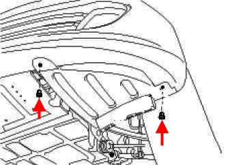 Diagrama de montaje del parachoques delantero Hyundai Genesis Coupe