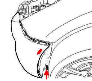the scheme of fastening of the front bumper Hyundai Genesis Coupe