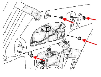 Diagrama de montaje de la luz trasera del Hyundai Equus